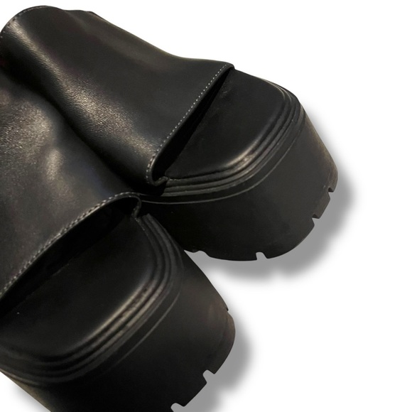 Windsor Smith Fantasize Heel Womens 9 Leather Chunky Platform Open Toe - Picture 3 of 6